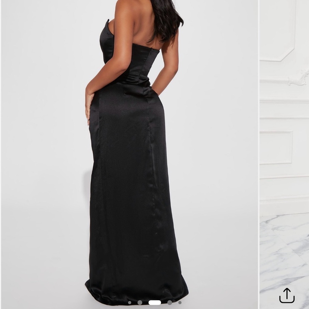 Fashion Nova Black Satin Dress - Picture 2 of 2